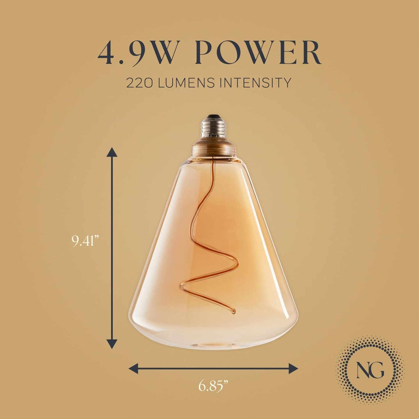 Next Glow Edison LED Bulb – Vintage Diamond, Warm White, Dimmable E26 Decorative