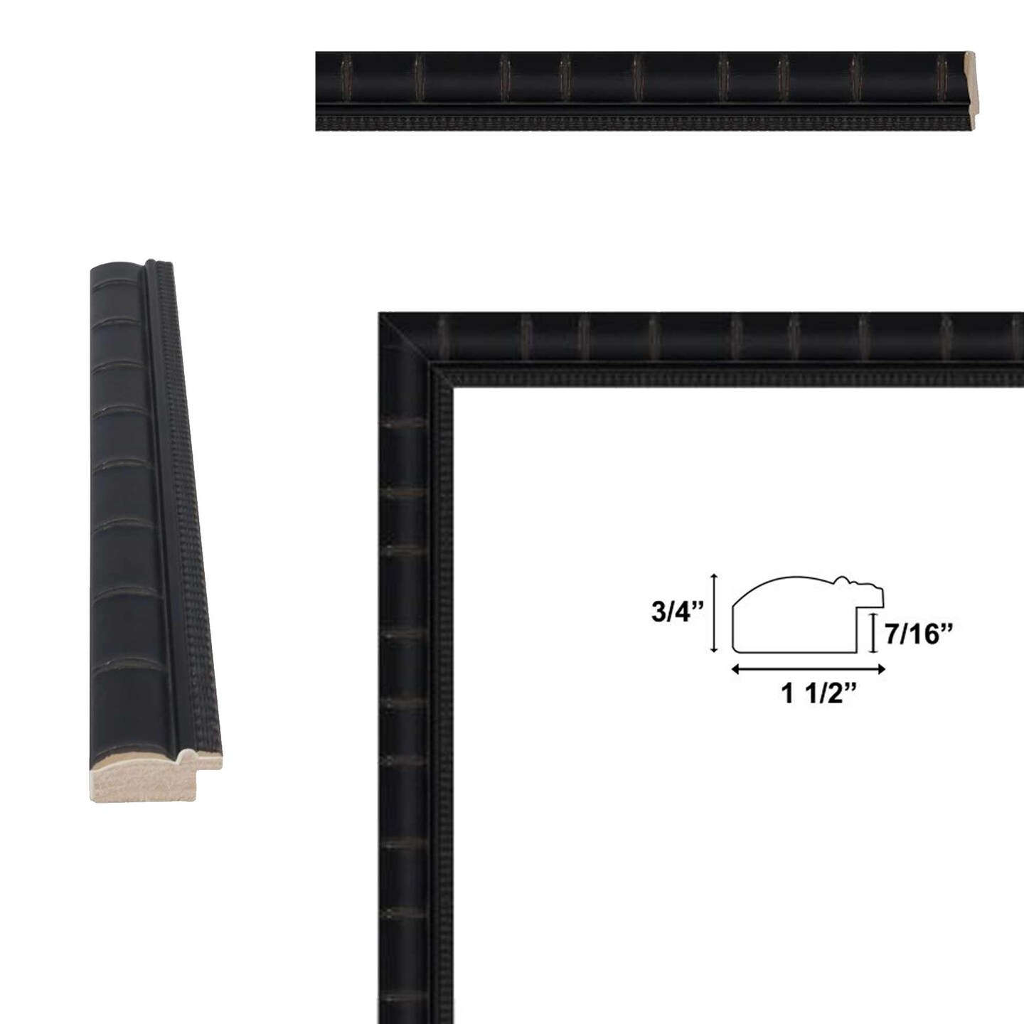 Boho Black Bamboo Wood Picture Frame 13x19 frame