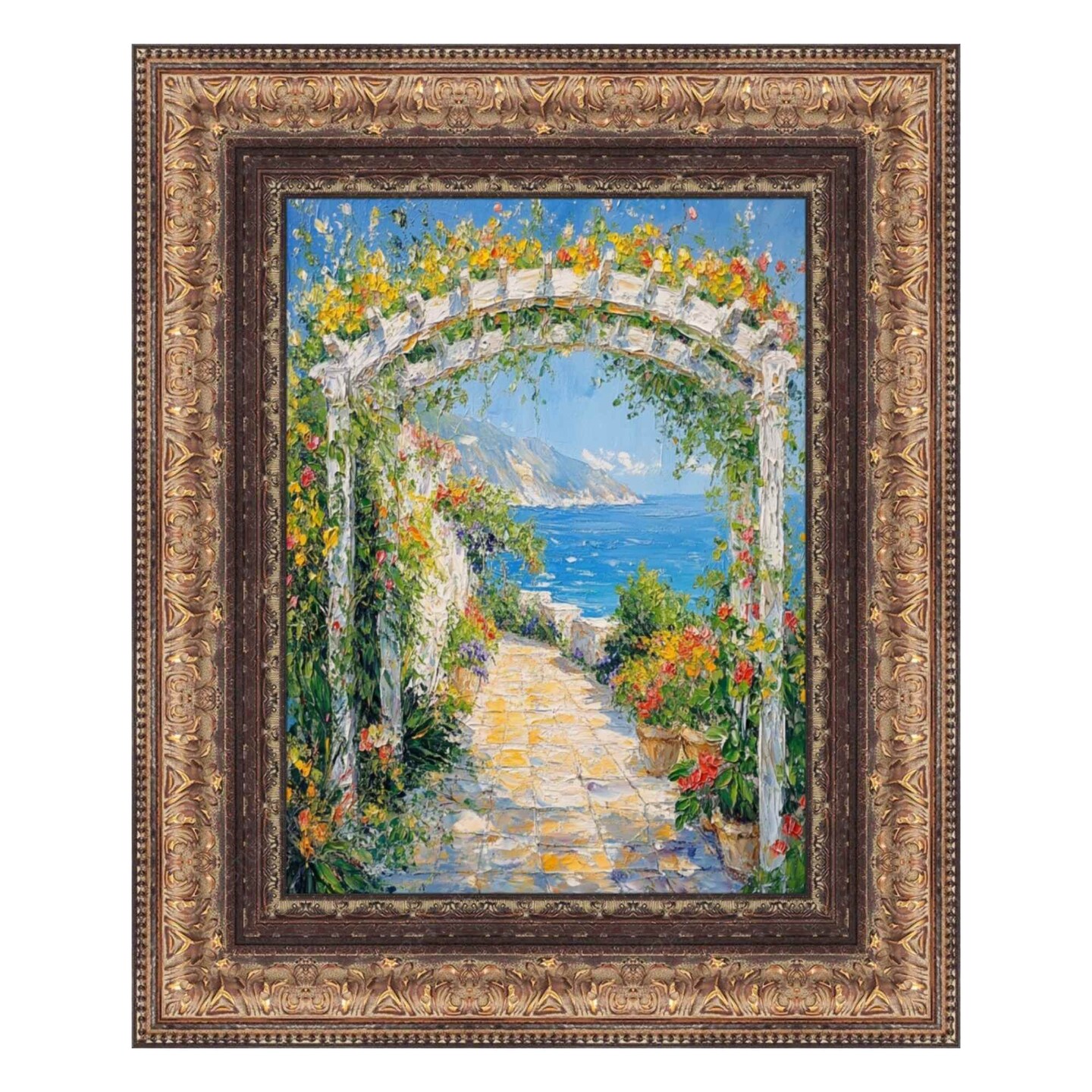 Wide Vintage Spanish Gold Ornate Picture Frame 11x17 frame