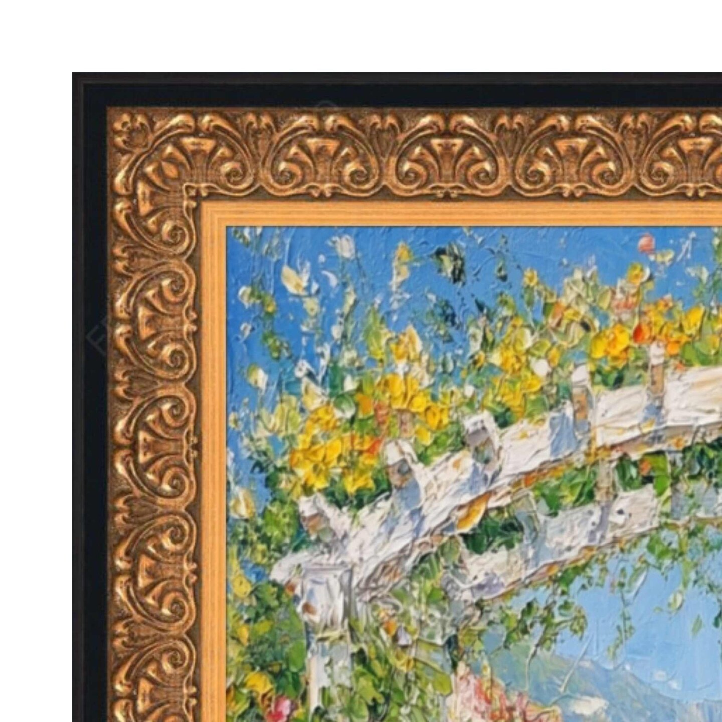 Antique Floral Gold With Black Lip Picture Frame 18x24 frame