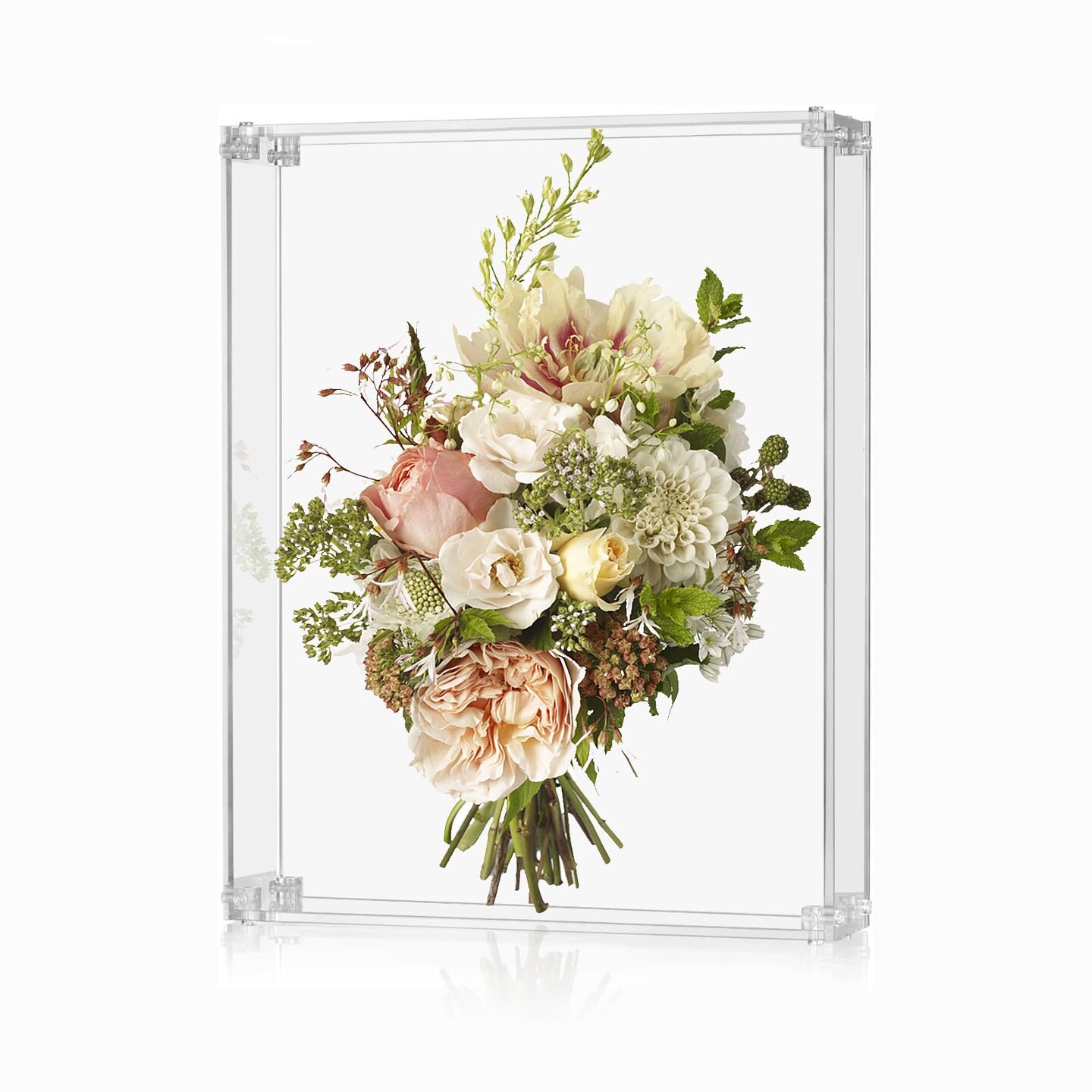 11x14 Acrylic Shadow Box Frame Large 2.5&#x22; Deep Shadow Box Display Case Clear Shadowbox Memory Box for Wedding Bouquet,Memorabilia,Dried Flowers,Wall Mount &#x26; Tabletop, Easy Assembly, 1 Pack