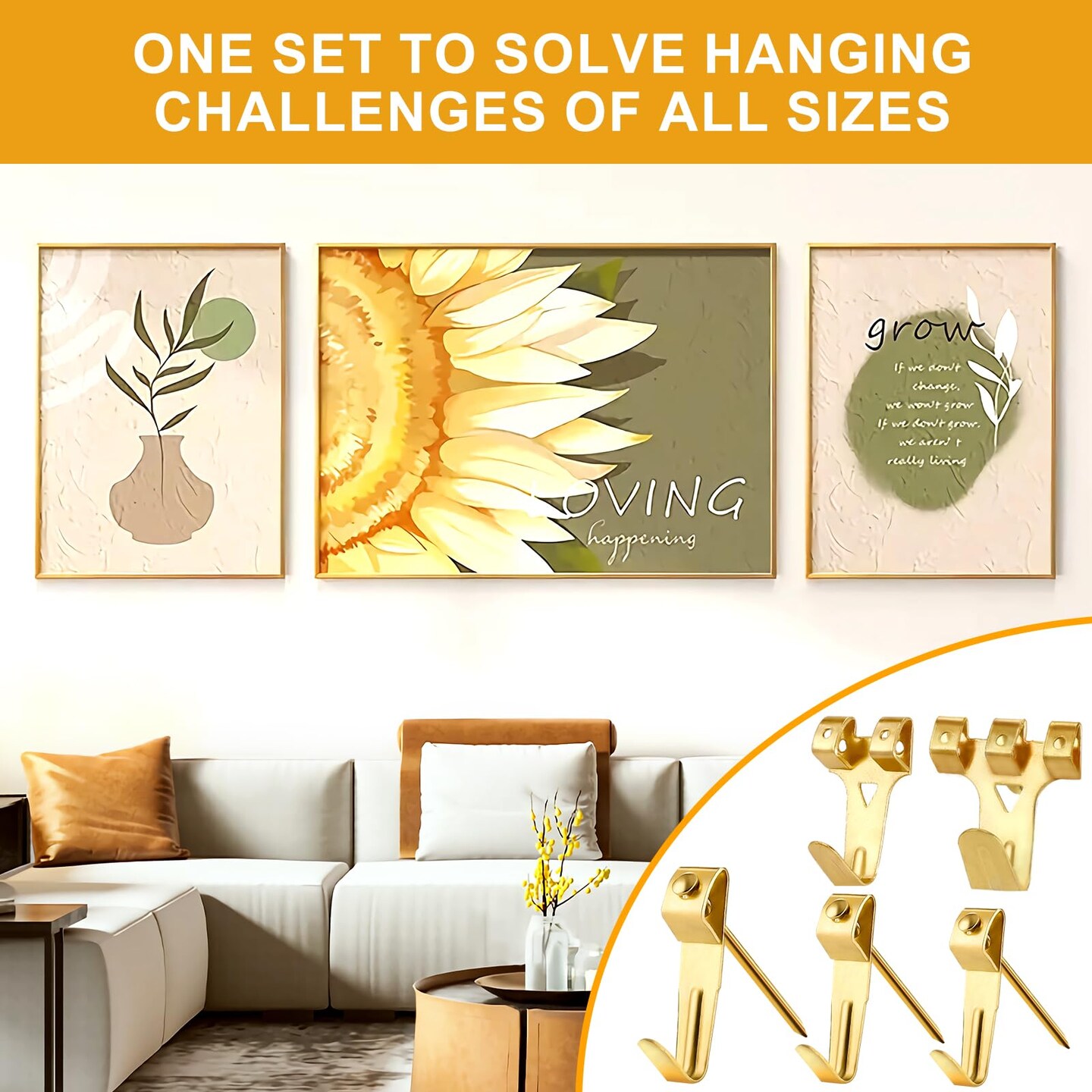 303Pcs Picture Hanging Kit, Picture Hangers Assorted Kit With Heavy Duty Wall Hooks, Sawtooth, Picture Wire, D Rings, Hardware Nails, Eye Hooks and Picture Hanging Tool for Frame Canvas Mounting