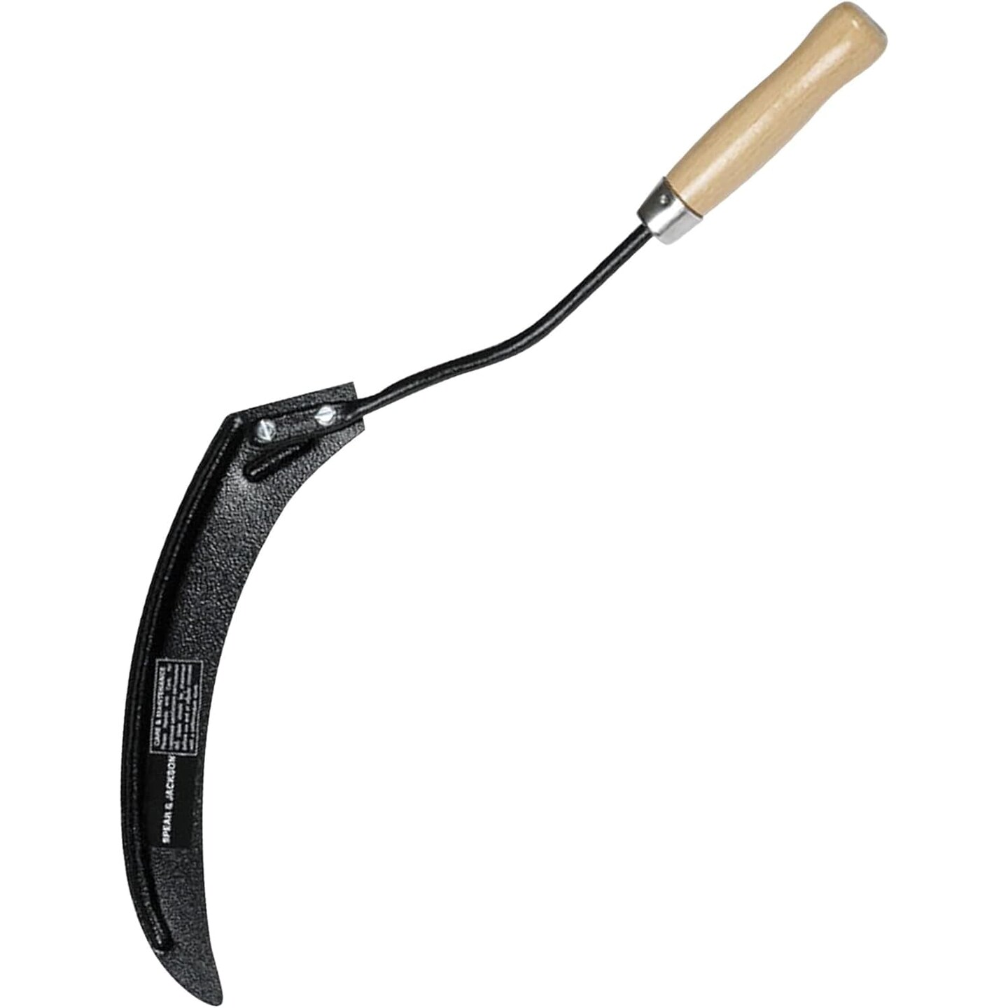 Spear &#x26; Jackson Little Giant Scythette Grass Hook, Heavy Duty Garden Tool, Sharp Curved Blade, Wooden Handle, Cut and Clear Grass Weeds and Overgrowth