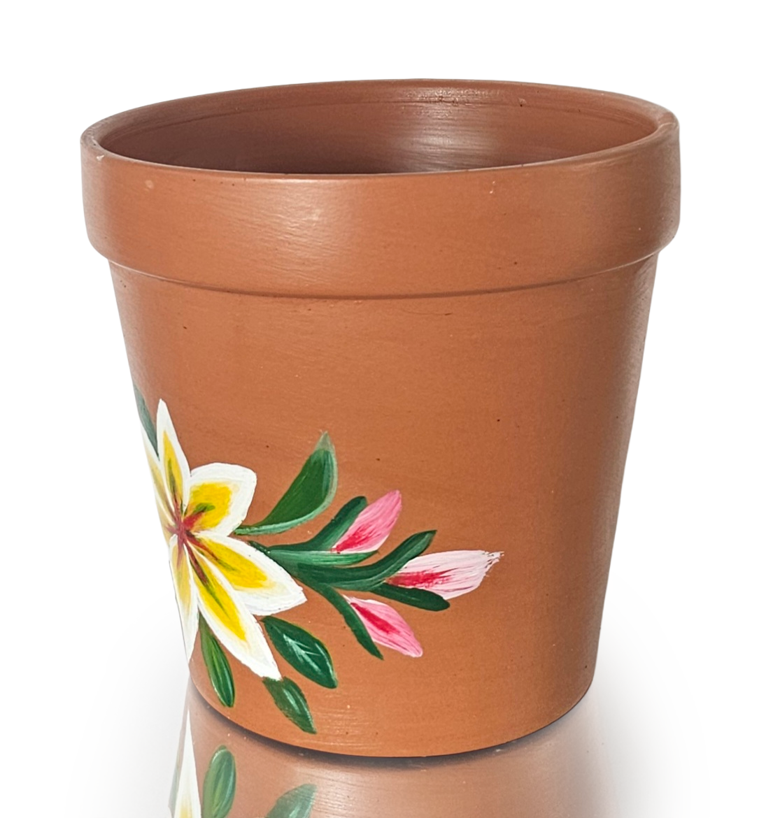 White Lily Flower Pot. An unique gift for a wife or girlfriend. 6 inches  tall terracotta planter, hand painted flower pots for plants | MakerPlace  by Michaels