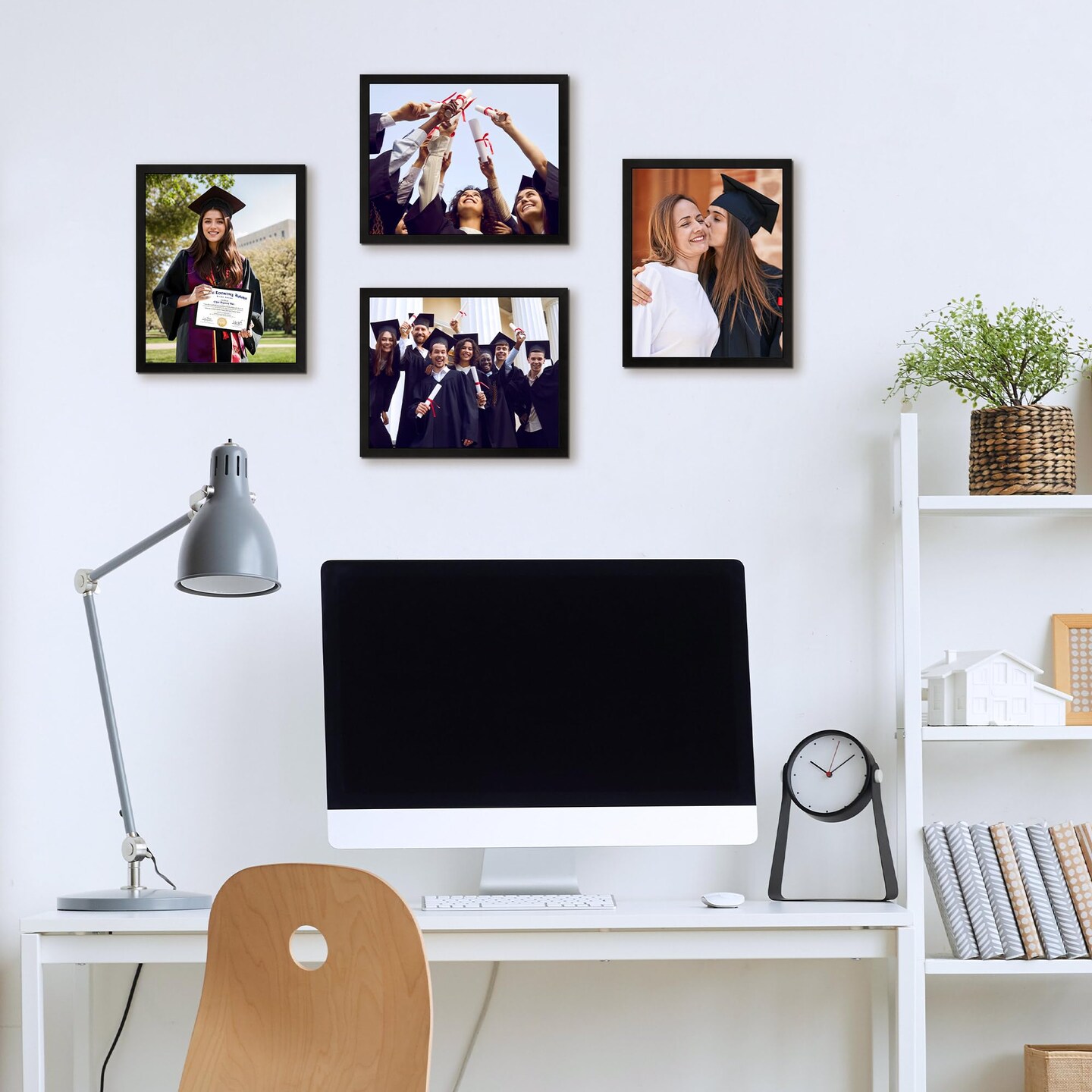 FIXSMITH 8.5x11 Diploma Frame, Black Picture Frame with Clear Plexiglass, 6 Pack Certificate Frame for Wall Display, 8.5x11 Document Frame, High School Diploma Frame