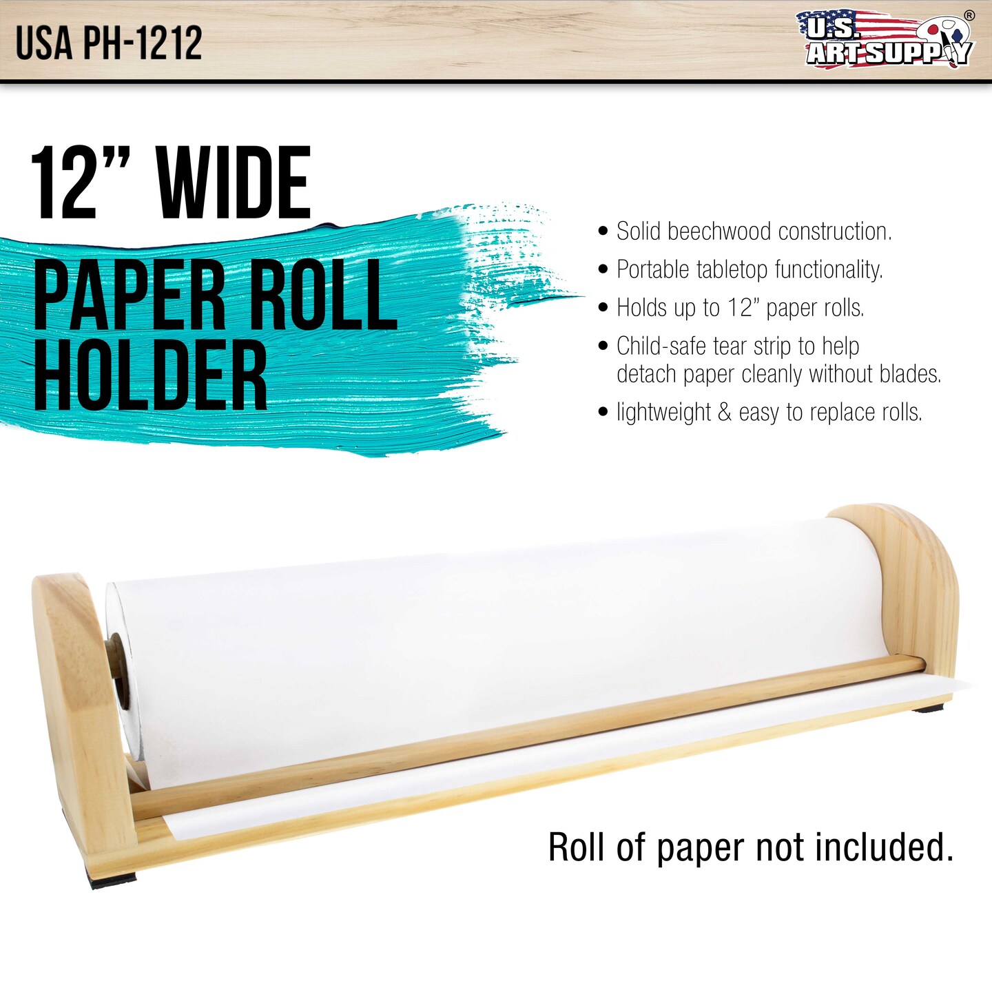 12 inch Wooden Tabletop Paper Holder &#x26; Dispenser