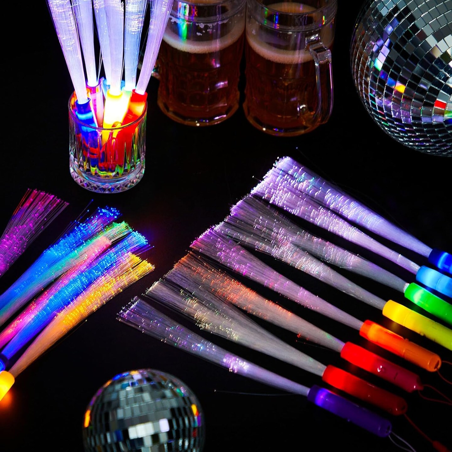 10 Pieces Fiber Optic Wand Light up Glow Stick LED Colorful Flashing Wands for Party Favors(Vivid Color)