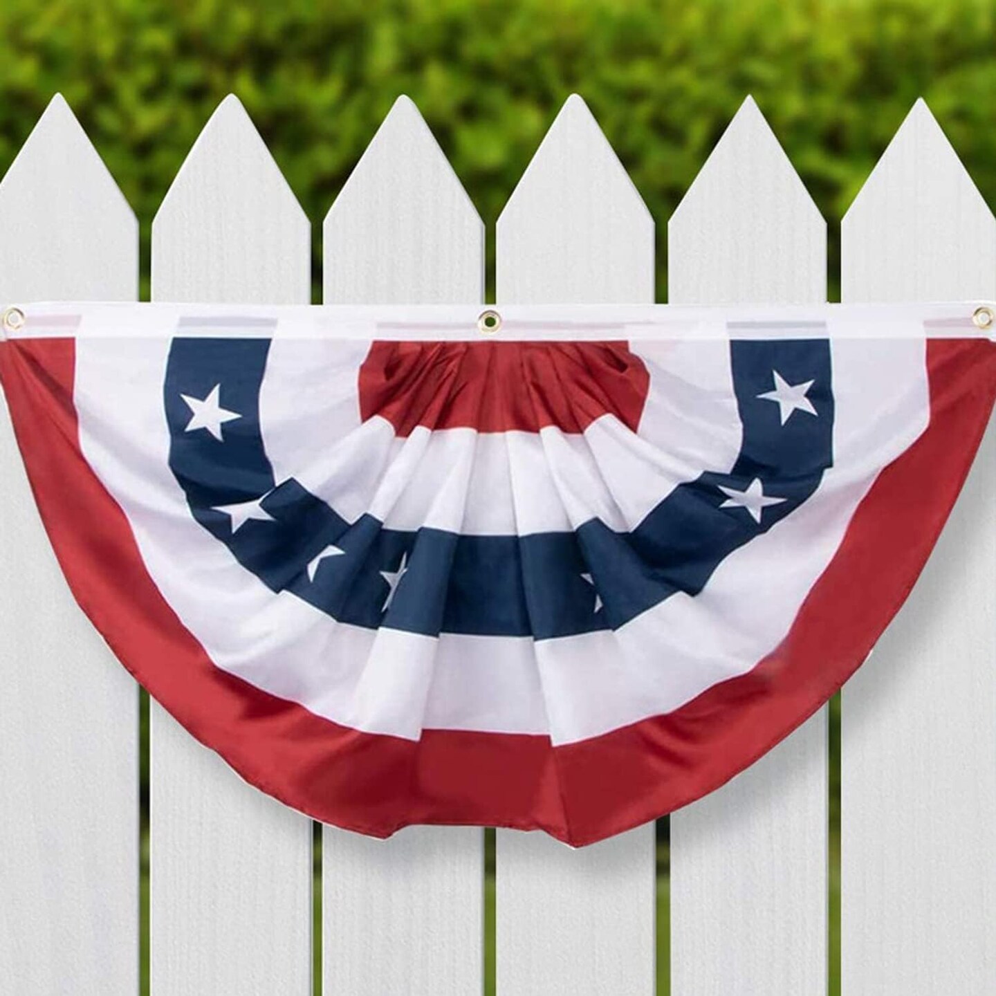 2 x 4 Ft American Pleated Fan Flag, USA Patriotic Half Fan Bunting Flag,4th of July Decorations Flags (Set of 6)