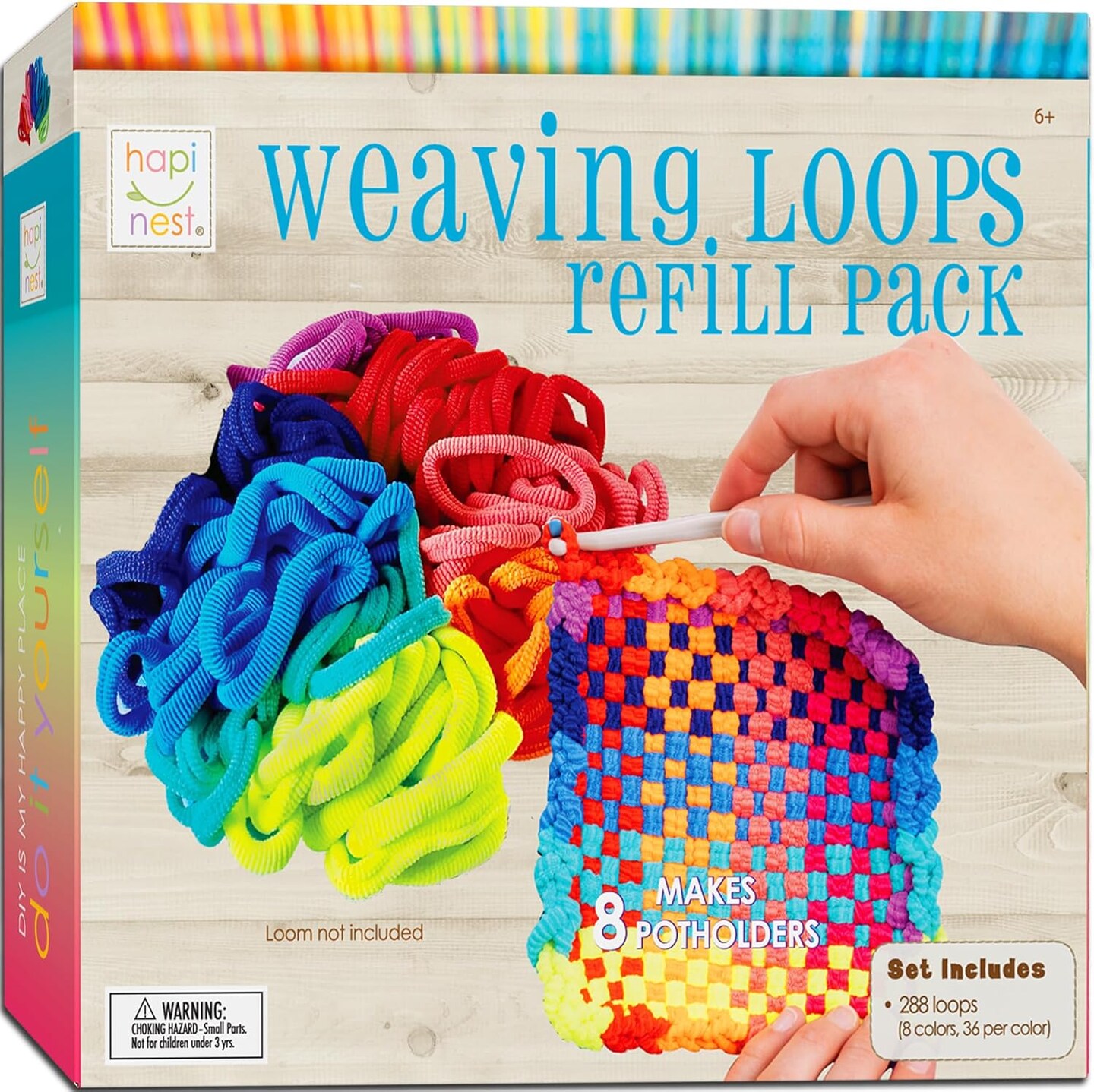 Hapinest Potholder Weaving Loom Refill Loops, Pack of 288 Loom Loops