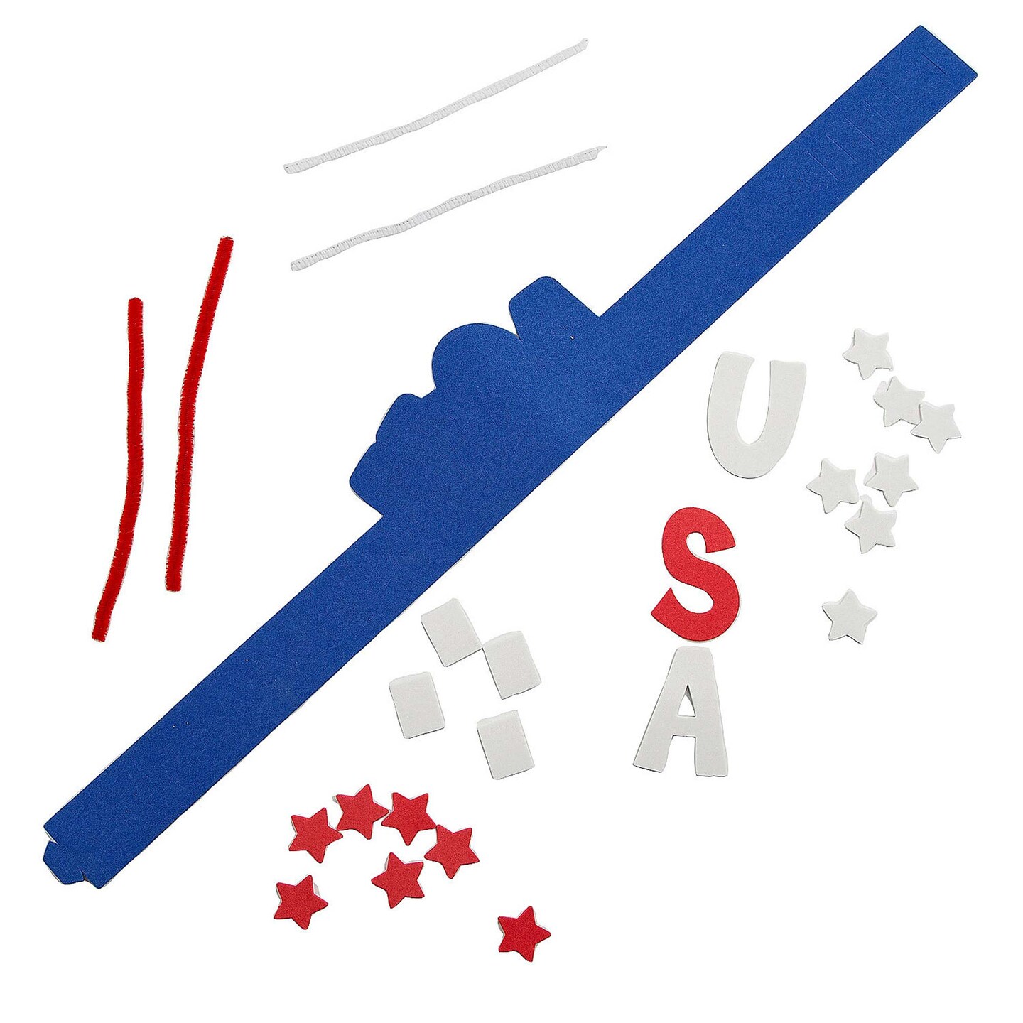 Patriotic USA Red, White &#x26; Blue Headband Craft Kits Makes 12