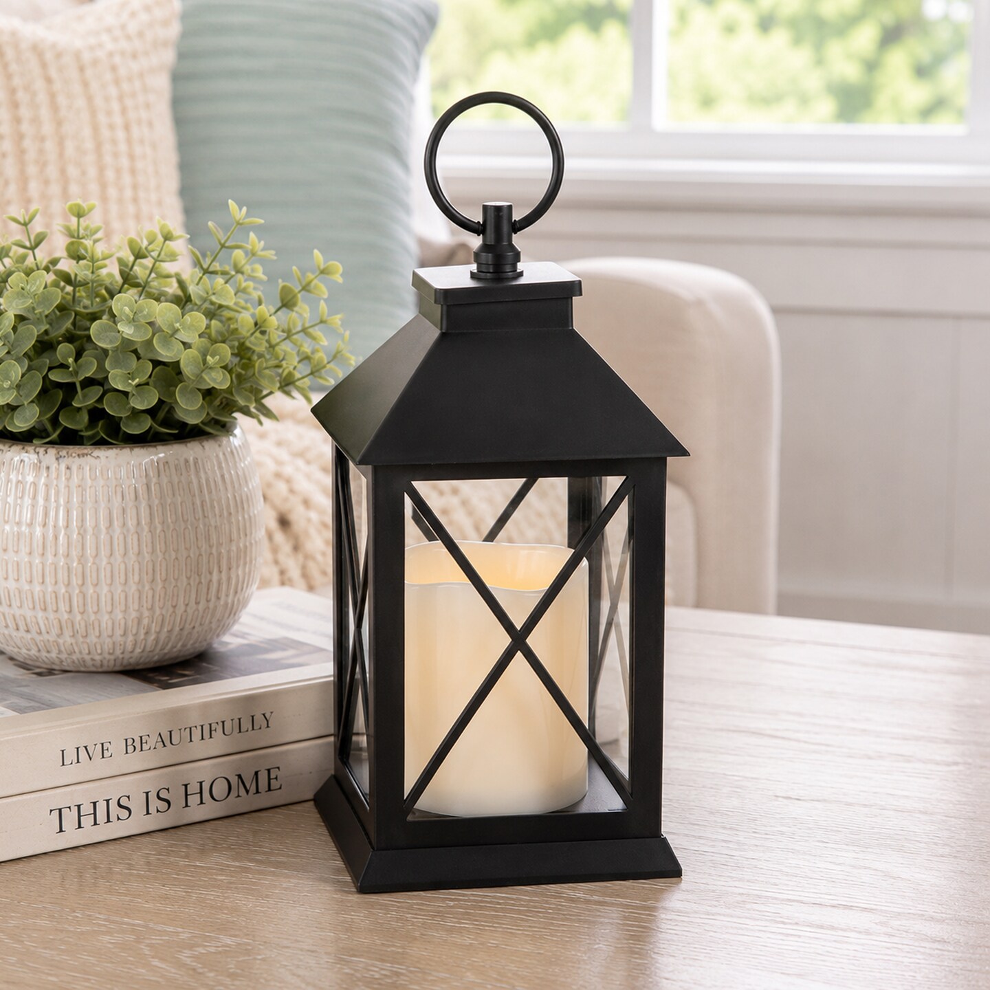 Northlight LED Lighted Vintage-Style Lantern with Flameless Candle - 9.5