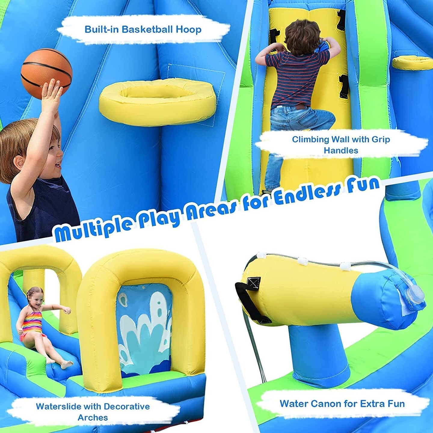 Multi functional Kids Inflatable Water Bounce House – Includes 735W Blower