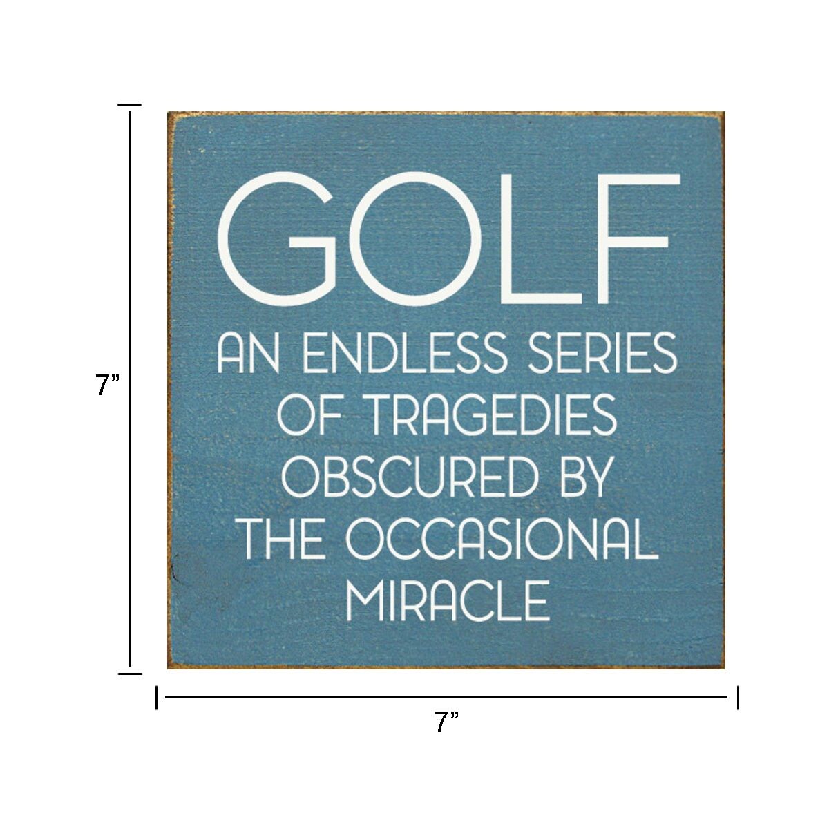 Golf Rustic Wood Sign Knotty Pine Vintage Wall or Shelf Decor 7 Inch