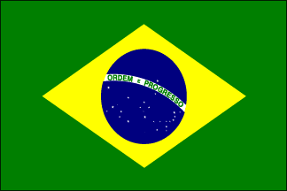 Brazil 3'x5' Flag and Spinner Flagpole Set, Includes Flag, 6' Spinner Pole and Bracket
