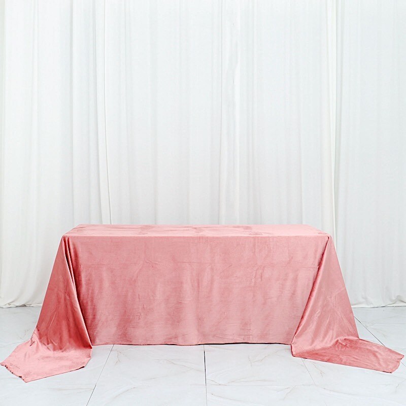 90" x 156" Premium Velvet Rectangular Tablecloth – Wedding & Party Linens