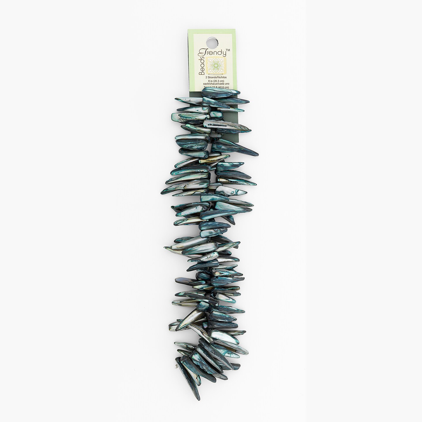 Sea Shell Spike Beads 16" Strand (62-66 ) Hand Crafted Tinted Blue