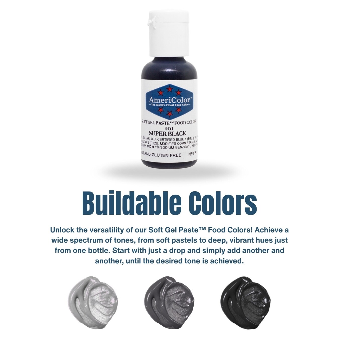 AmeriColor, Super Black, .75 Ounce, Soft Gel Paste Food Color