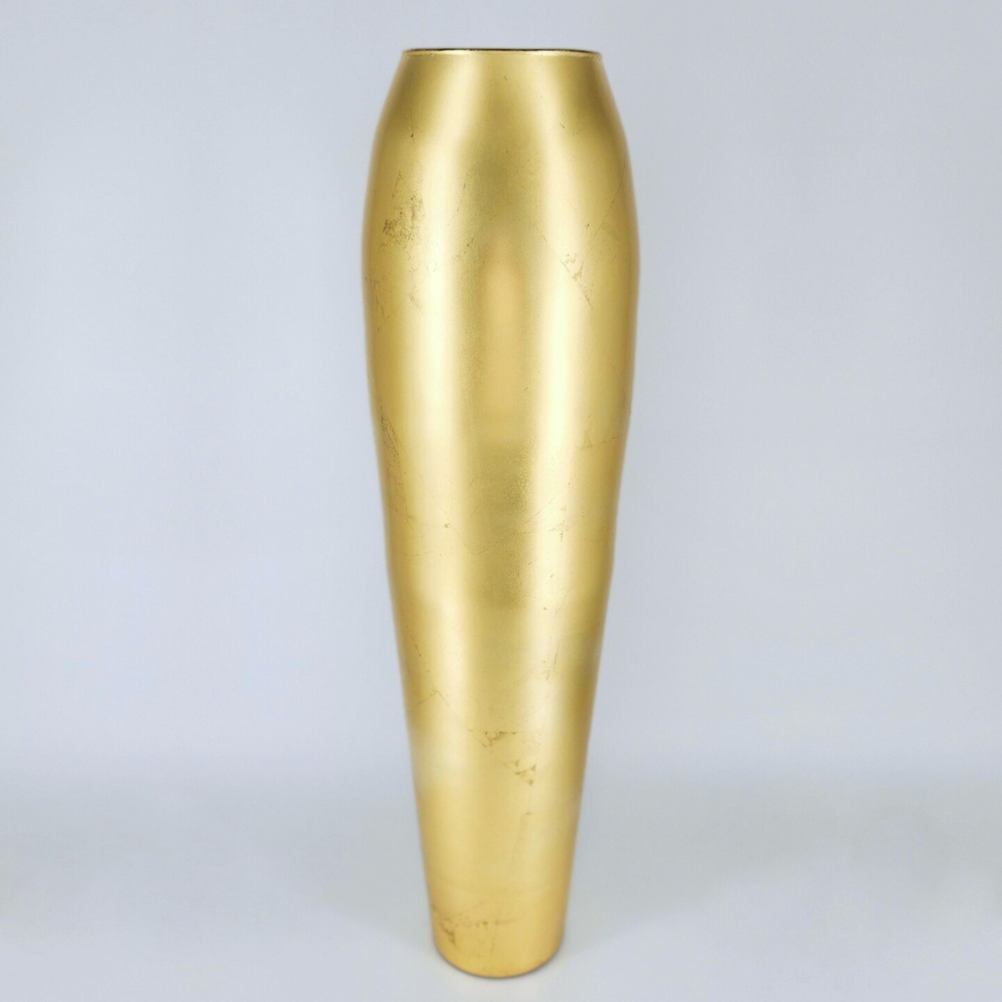 Gold Glass Oval Flower Vase 28 Inch Tall for Table and Entryway Decor