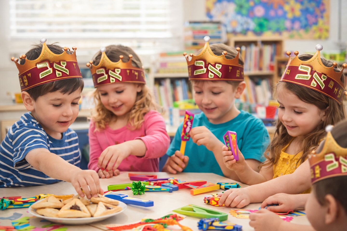 Burgundy Aleph Bet Glitter Crowns – Hebrew Alphabet Crowns for Purim, Classroom & Jewish Crafts (20 Pack)