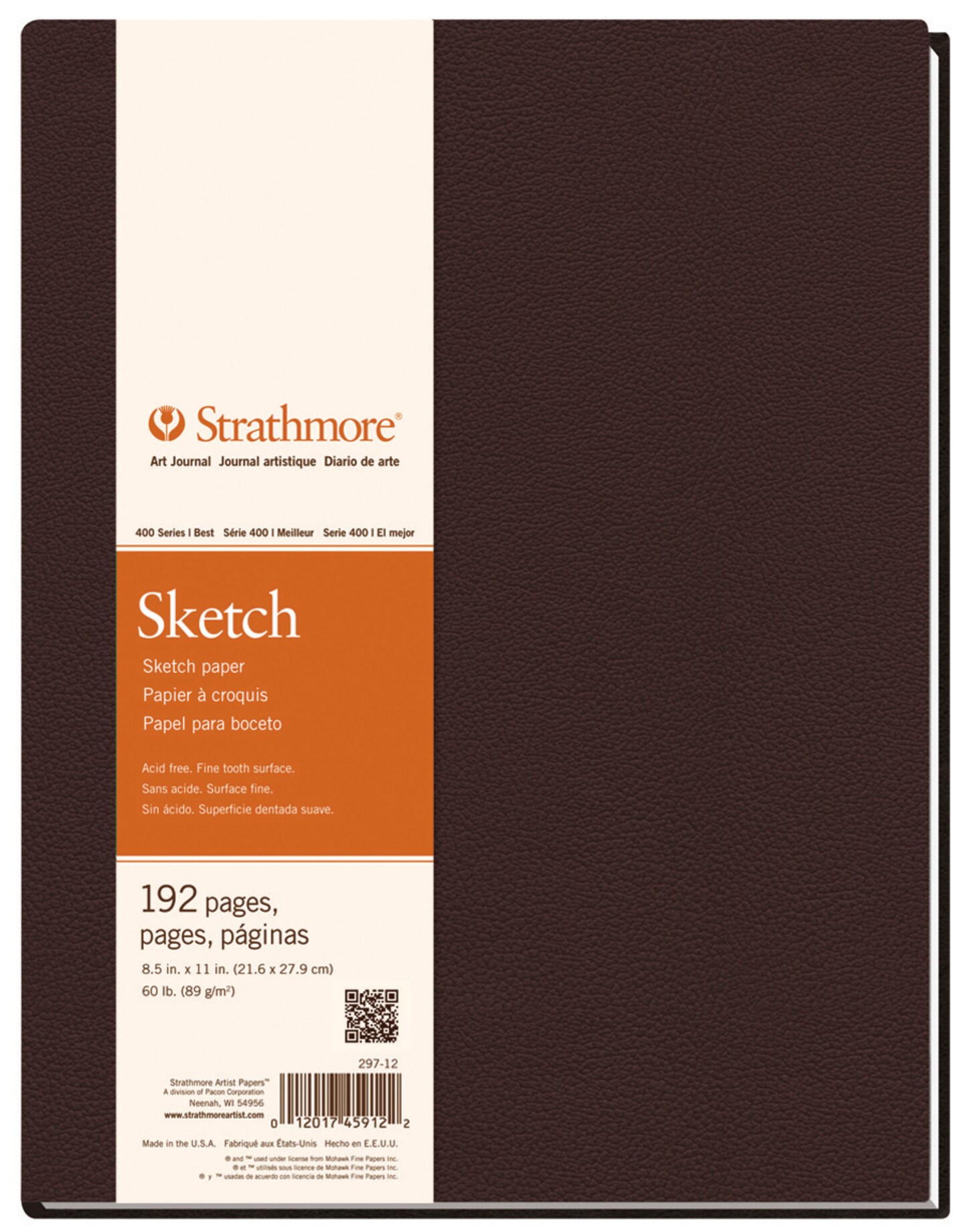 Strathmore 400 Series Sketchbook, 8-1/2 x 11 Inches, 60 lb, 96 Sheets