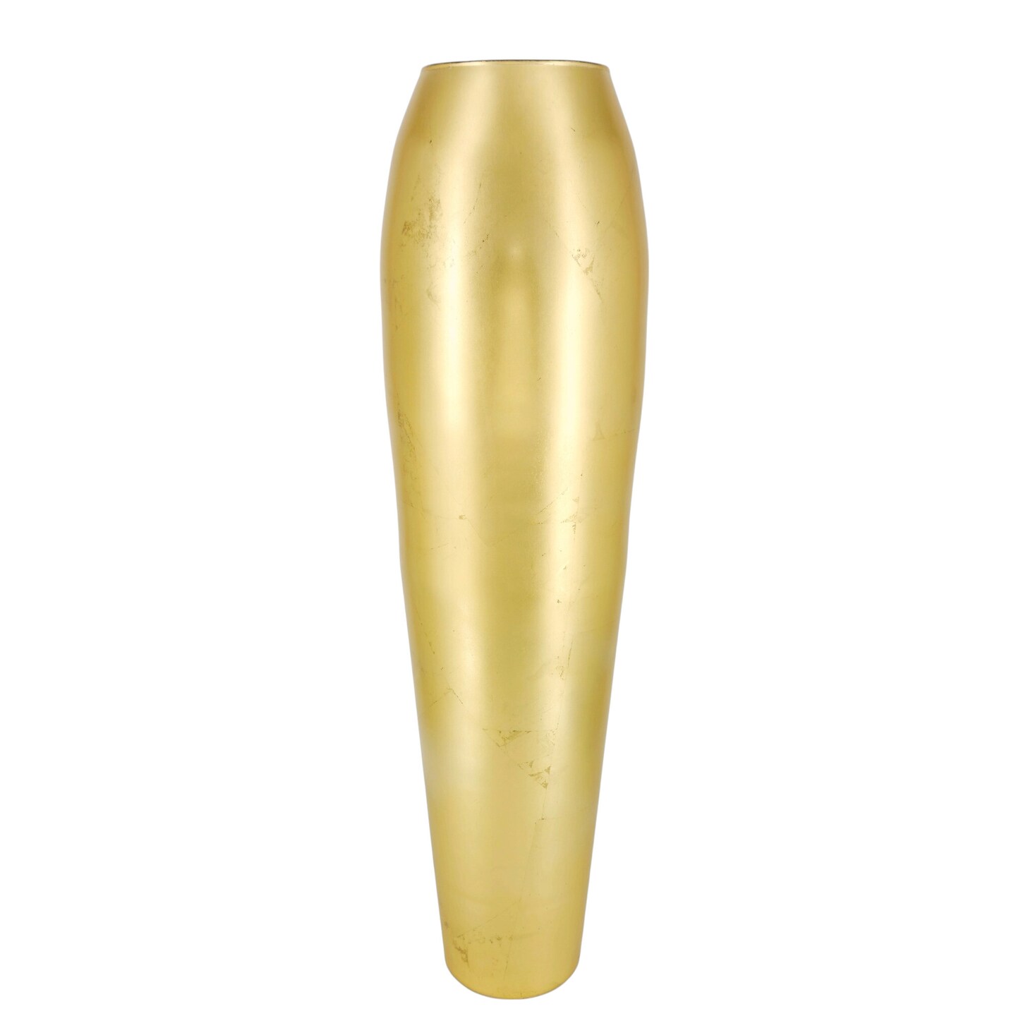 Gold Glass Oval Flower Vase 28 Inch Tall for Table and Entryway Decor