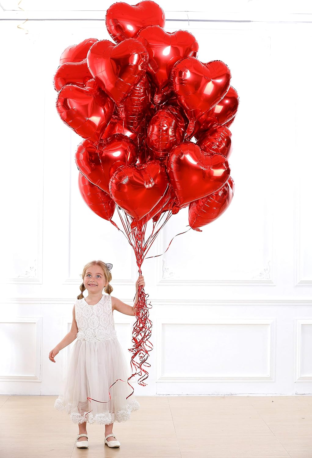 30 Pcs Red Heart Foil Balloons 18 Inch – Love Mylar Balloons for Valentine’s Day Decorations, Wedding Proposal, Party Backdrop & Birthday Supplies