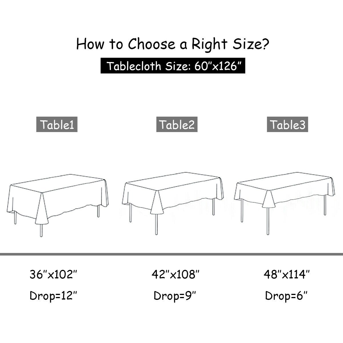 Set of 10 Rectangular Polyester Tablecloths for Dining, Picnic and Party Tables