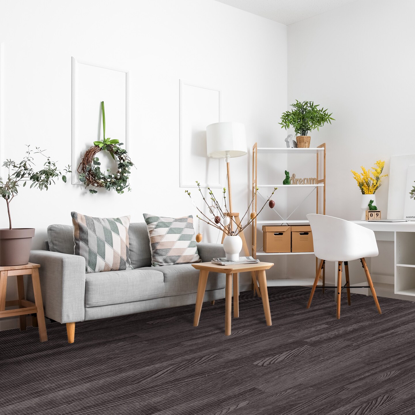 Sorbus 12 Tiles 48 Sq ft Wood Grain Interlocking Floor Foam Tile Mats - for Home, Playroom, Basement, Trade Show