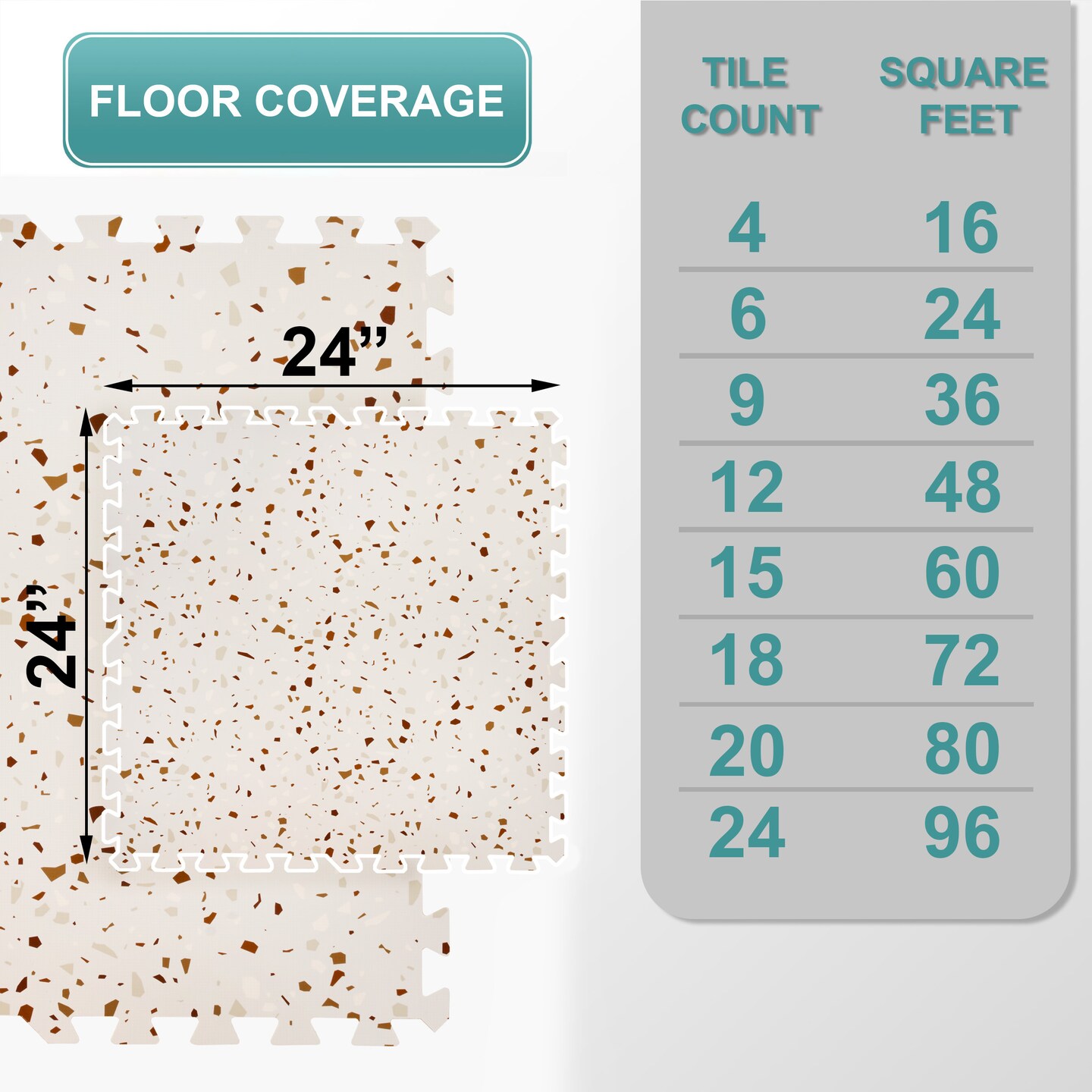 Sorbus 12 Tiles 48 Sq ft Wood Grain Interlocking Floor Foam Tile Mats - for Home, Playroom, Basement, Trade Show