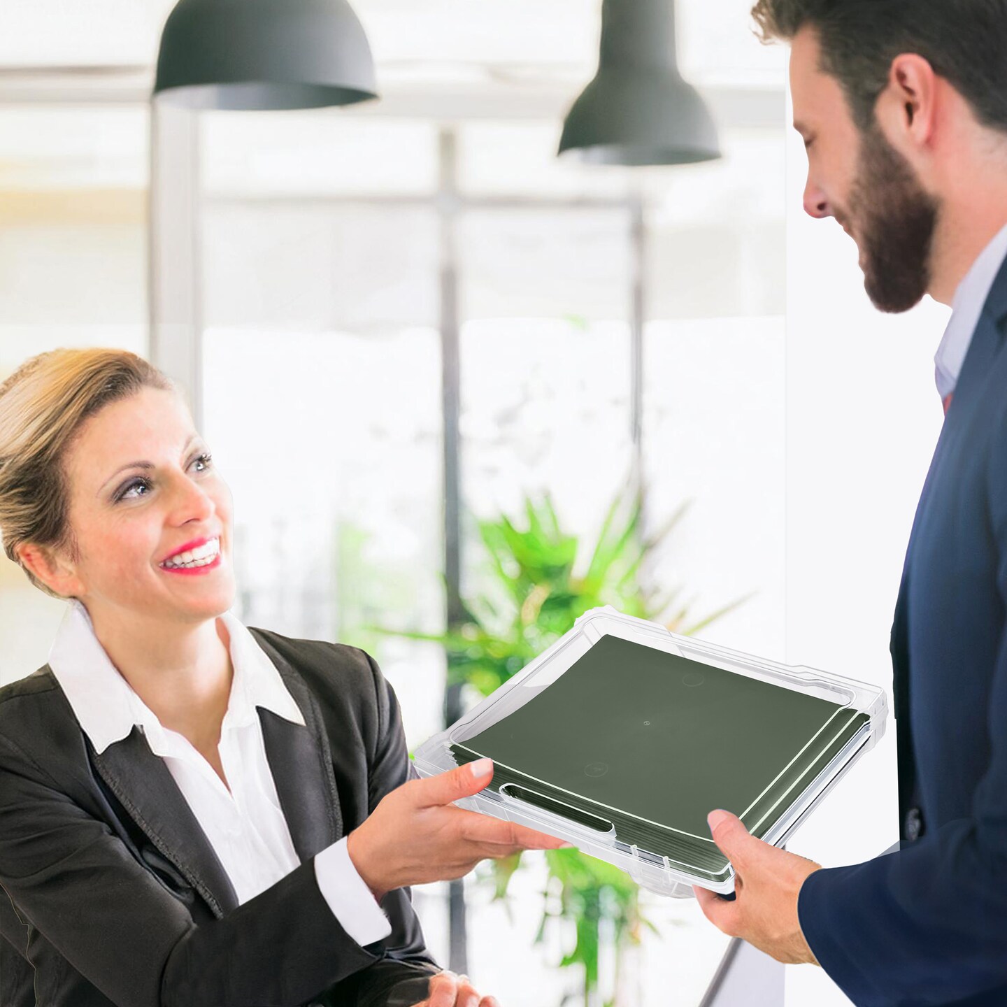 Sorbus Art Supplies Storage Containers - Clear Plastic Stackable Storage Box with Snap-Tight Closures for Crafts, Board Games, Photos - Made in the USA