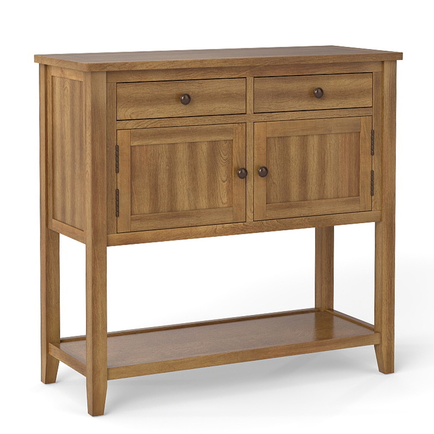 Walnut Wood Mid-Century Sideboard Console Table with 2 Drawers