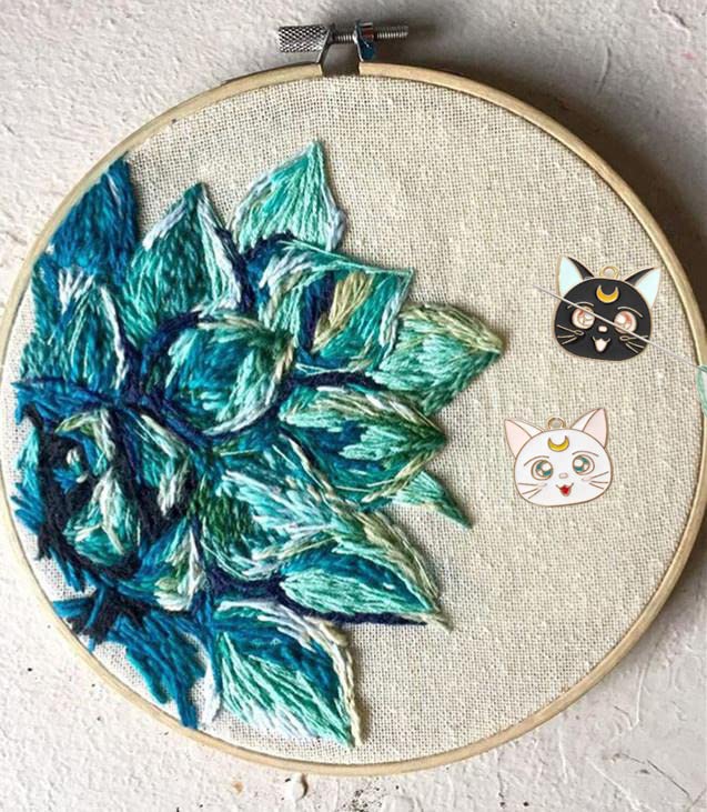 Kitten (2 Pieces) Needle Minder Magnetic Needle Keeper for Cross Stitch Embroidery Sewing Needle and Pin Holders