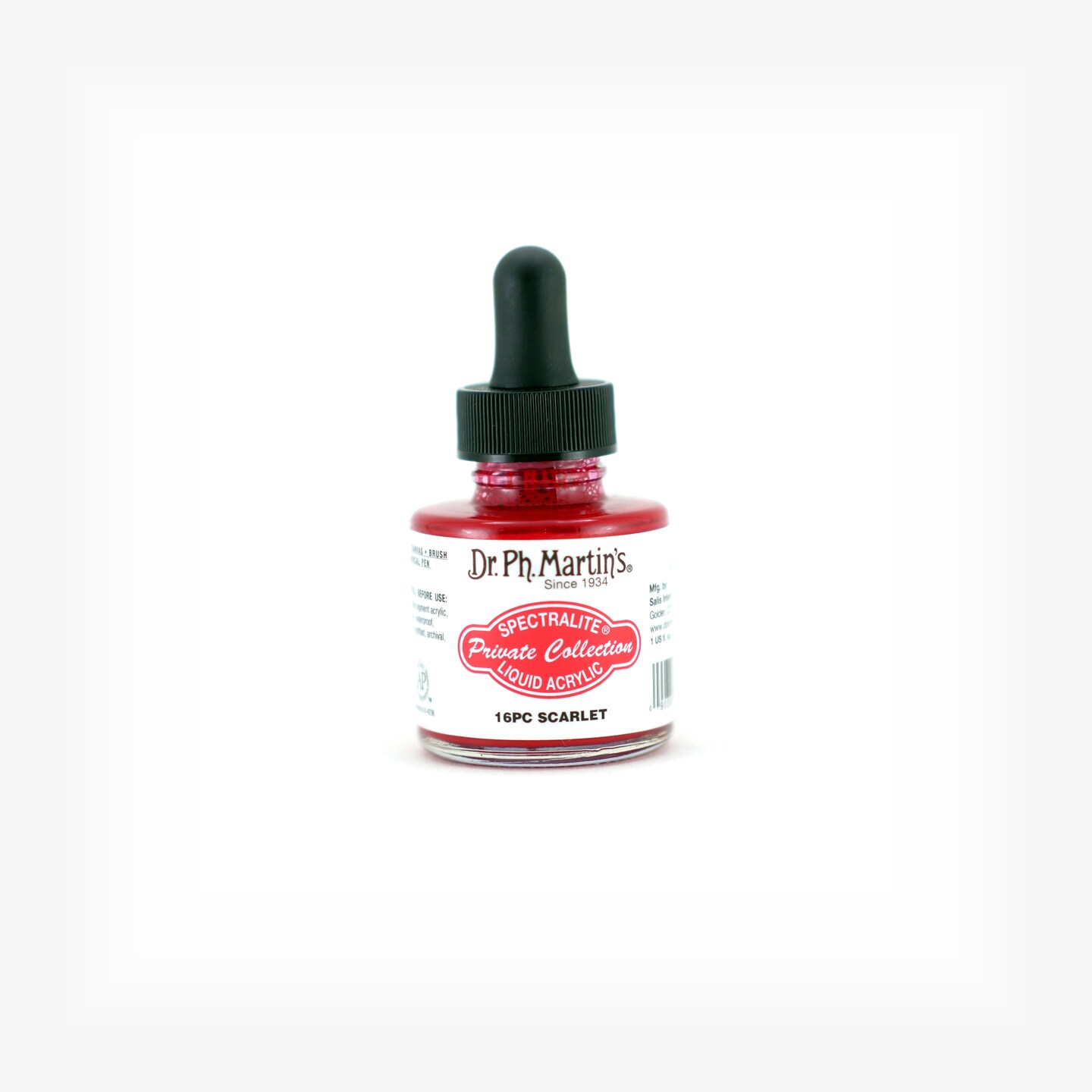 Dr. Ph. Martin's® Spectralite Private Collection Liquid Acrylics, 1.0 US fl oz, 16PC Scarlet, 1 Bottle