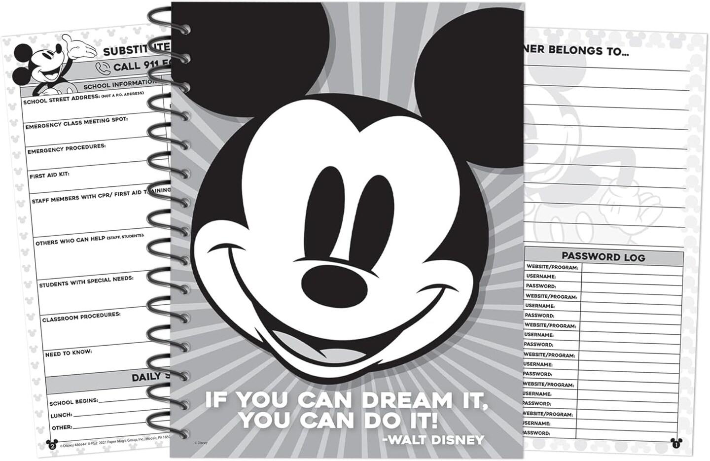Mickey Mouse Teacher Undated Record and Lesson Plan Book - 167 Pages