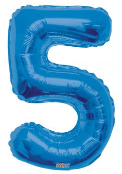34&#x22; Numeral 5 Balloon - Blue, 1ct