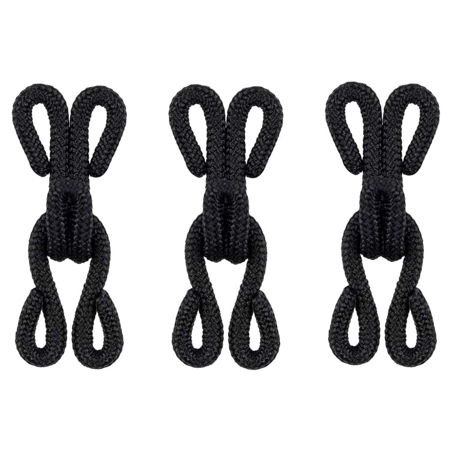 4 Jumbo Fabric Covered Hook and Eyes for Fur Jackets Black Heavy Duty Closures