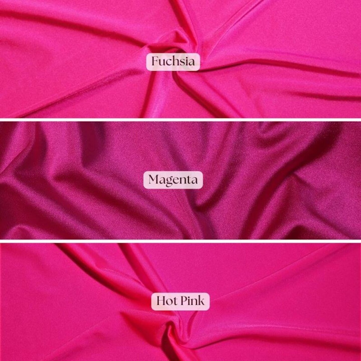 1 Yard Magenta Shiny Milliskin Nylon Spandex 4 Way Fabric for Stretchwear 36" x 60" Width