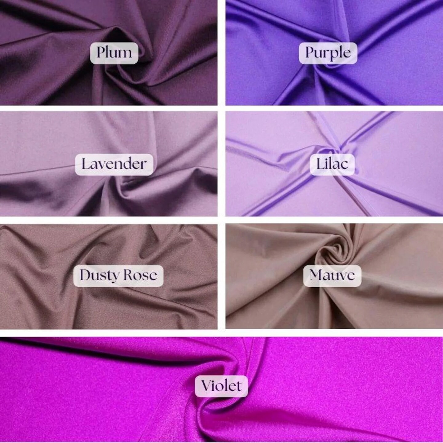 1 Yard Shiny Milliskin Nylon Spandex 4 Way for Sewing Use 36" x 60" Width Lilac Fabric