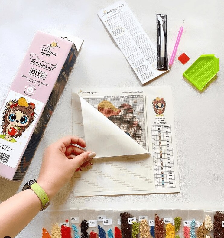 Hedgehog CS2704 5.9 x 7.9 inches Crafting Spark Diamond Painting Kit