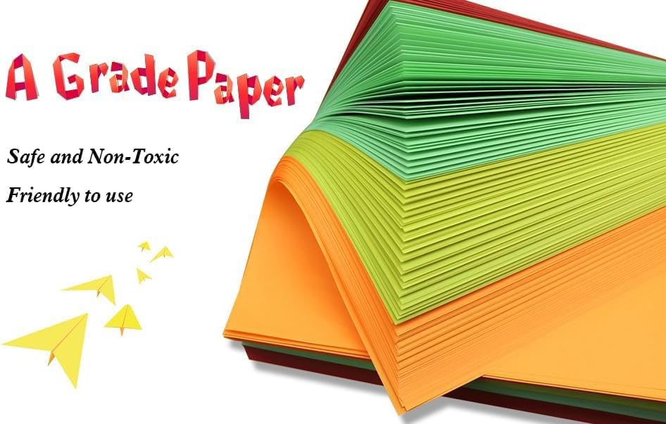 Origami Paper Kit 1000 Sheets 6 Inch Square Double Sided Color 20 Vivid Colors for Beginners Trainning and School Craft Lessons