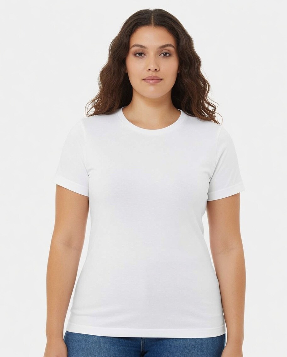 BELLA + CANVAS CVC Short Sleeve Crewneck Jersey T-Shirt for Casual Layering & Custom Print Essential Tee