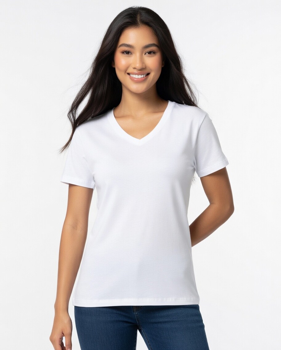 Gildan Softstyle V-Neck Short Sleeve T-Shirt for Summer Outfits & Custom Printing Cotton Tee