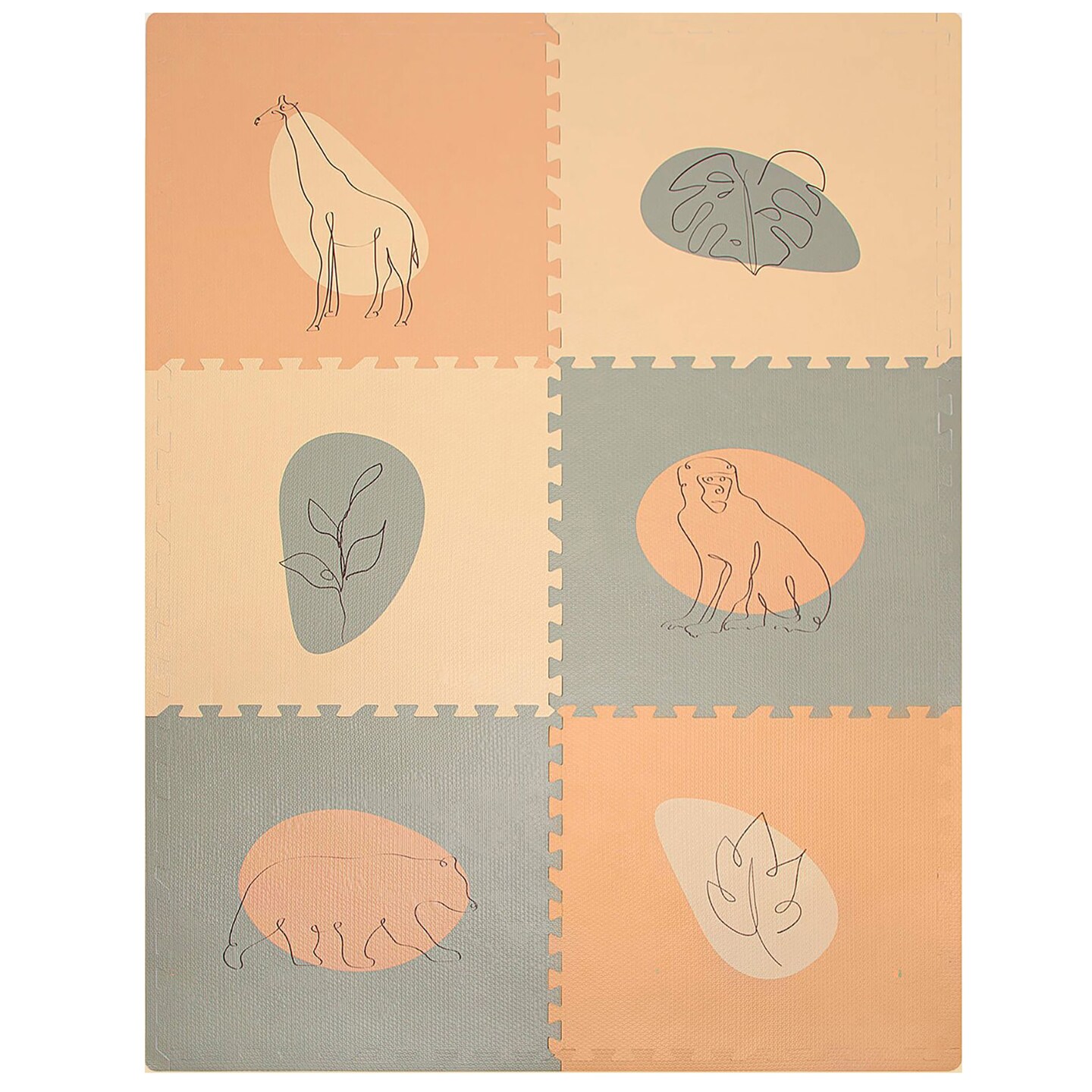 Hakuna Matte: Stylish Baby Play Mat: Jungle - Beige & Sage - 72x48", 6 ...