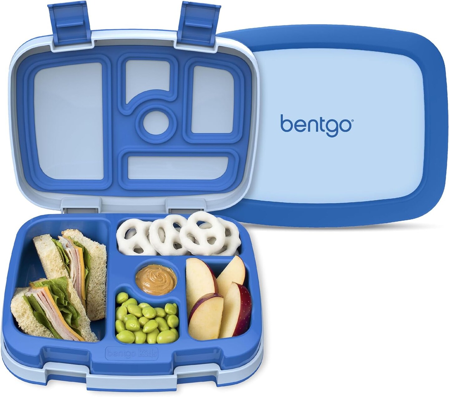 &#xAE; Kids Bento-Style 5-Compartment Leak-Proof Lunch Box - Ideal Portion Sizes for Ages 3 to 7 - Durable, Drop-Proof, Dishwasher Safe, Bpa-Free, &#x26; Made with Food-Safe Materials (Blue)
