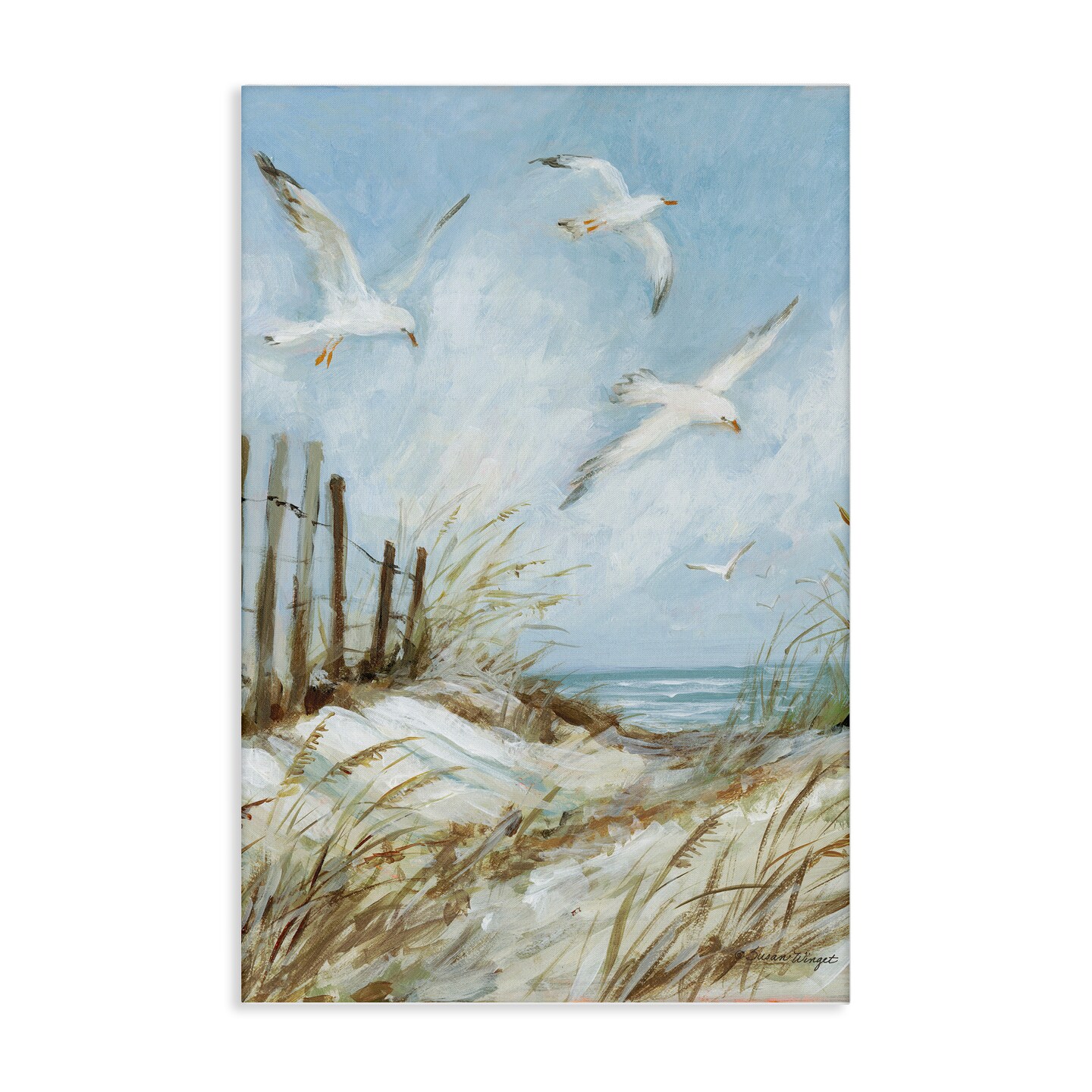 Stupell Industries Beach Path With Seagulls Canvas By Susan Winget