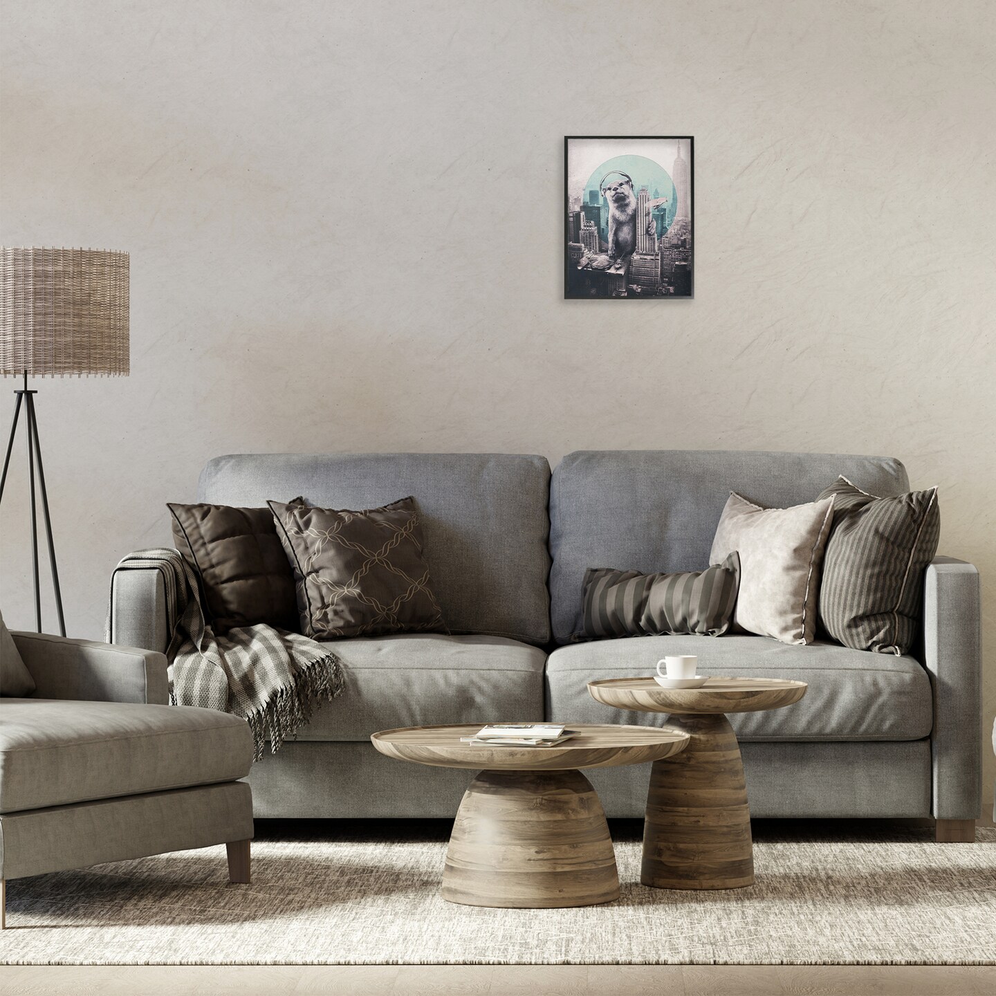 Stupell Industries DJ Otter over Cityscape Framed Giclee Design by Ali Gulec