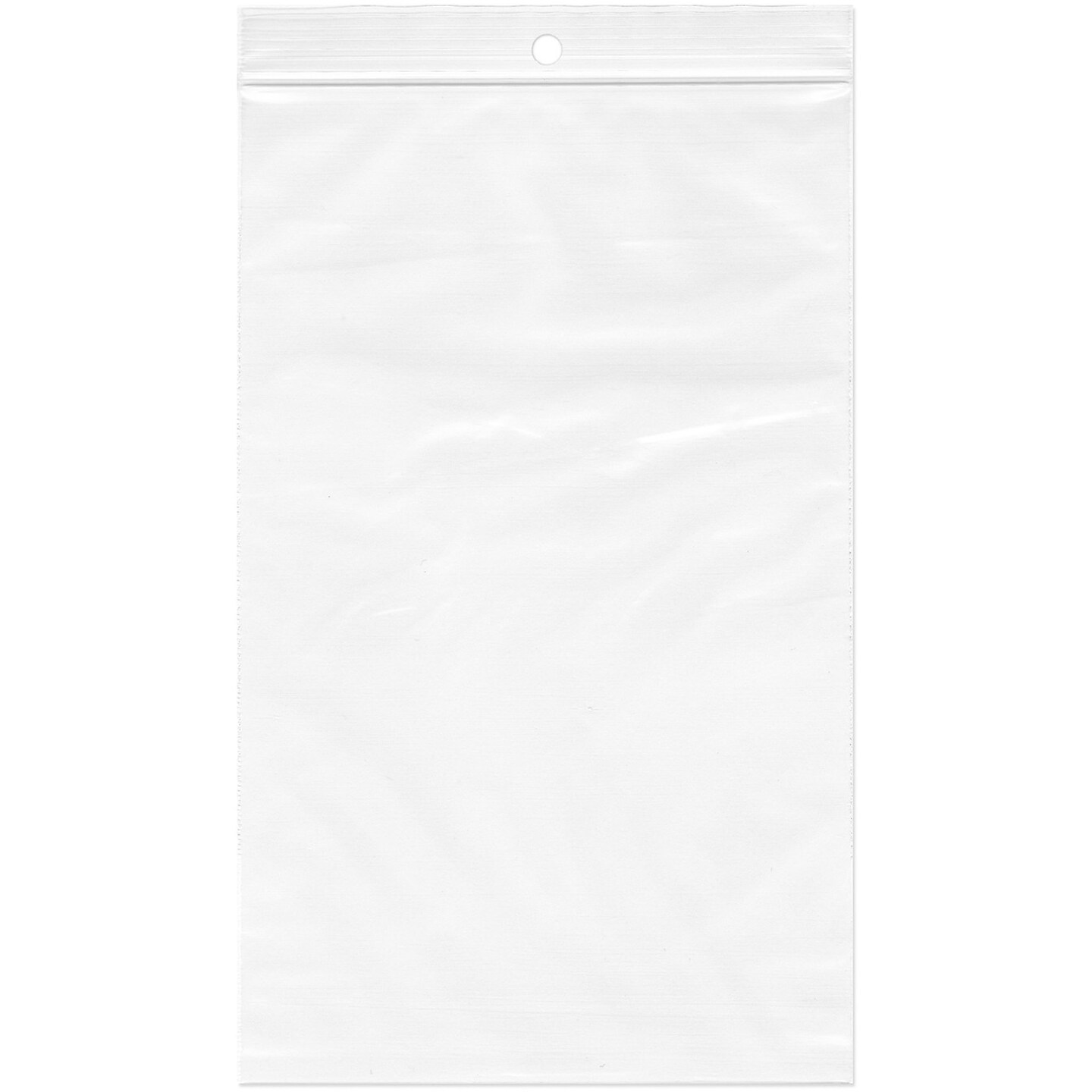 Plymor 5" x 8", 4 Mil with Hang-Hole Heavy Duty Zipper Reclosable Plastic Bags