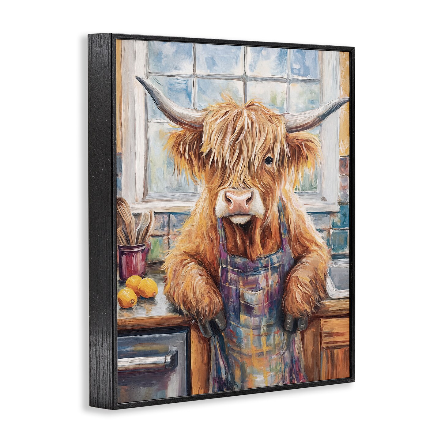 Stupell Industries Kitchen Time Chef Cow Framed Giclee, design by Nina Blue