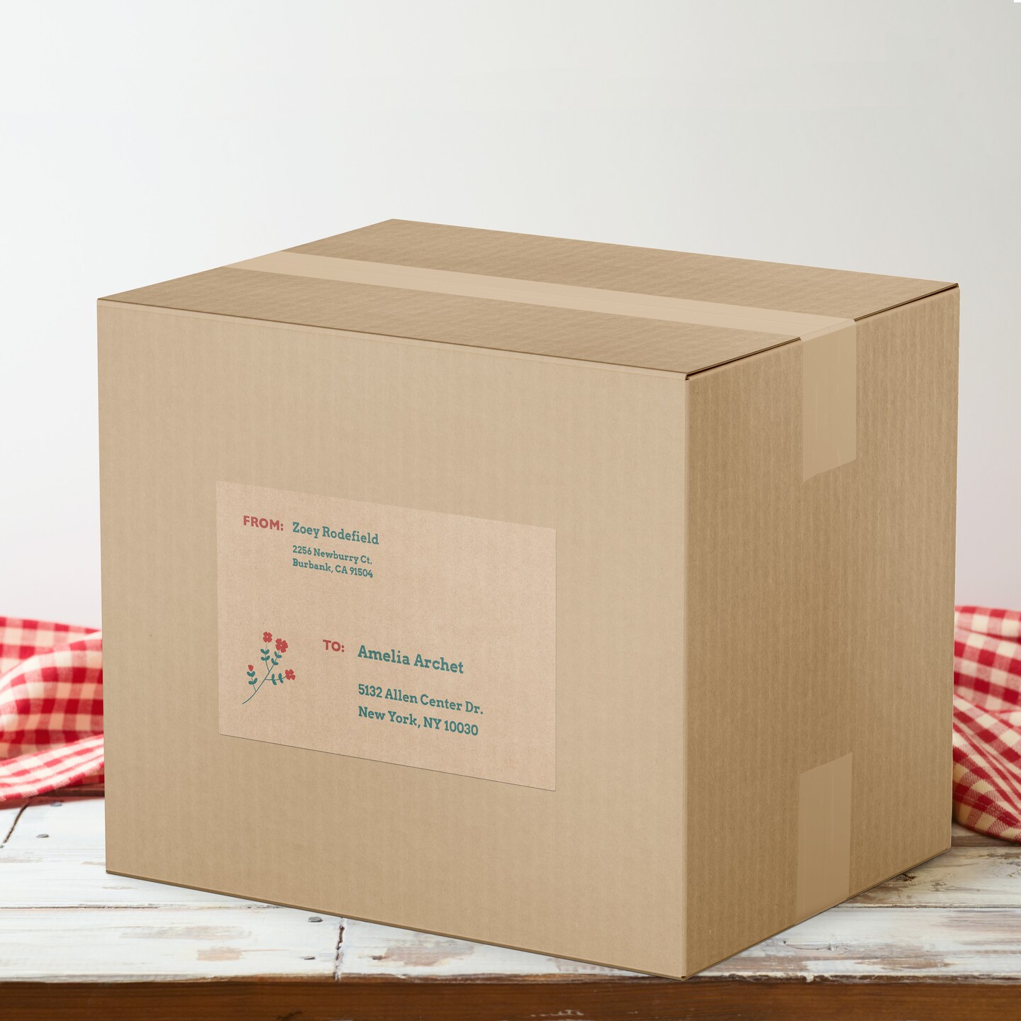 Avery Kraft Brown Rectangle Labels with Sure Feed, 5&#x22; x 7&#x22;