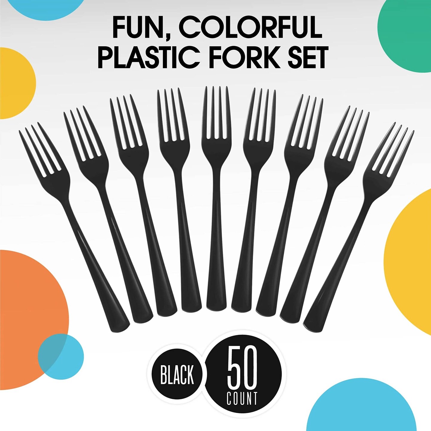 350 Count Black Orange White Disposable Party Tableware Set Combo Pack